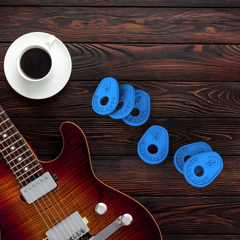 BestSounds Guitar Strap Blocks, 6PCS Premium Silicone Safety Locks (B Style Blue) - Image 4